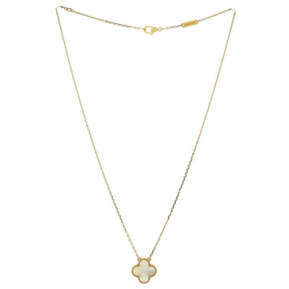 Van Cleef & Arpels Vintage Alhambra Pendant Necklace 18K Yellow Gold and Mother - Picture 2 of 3